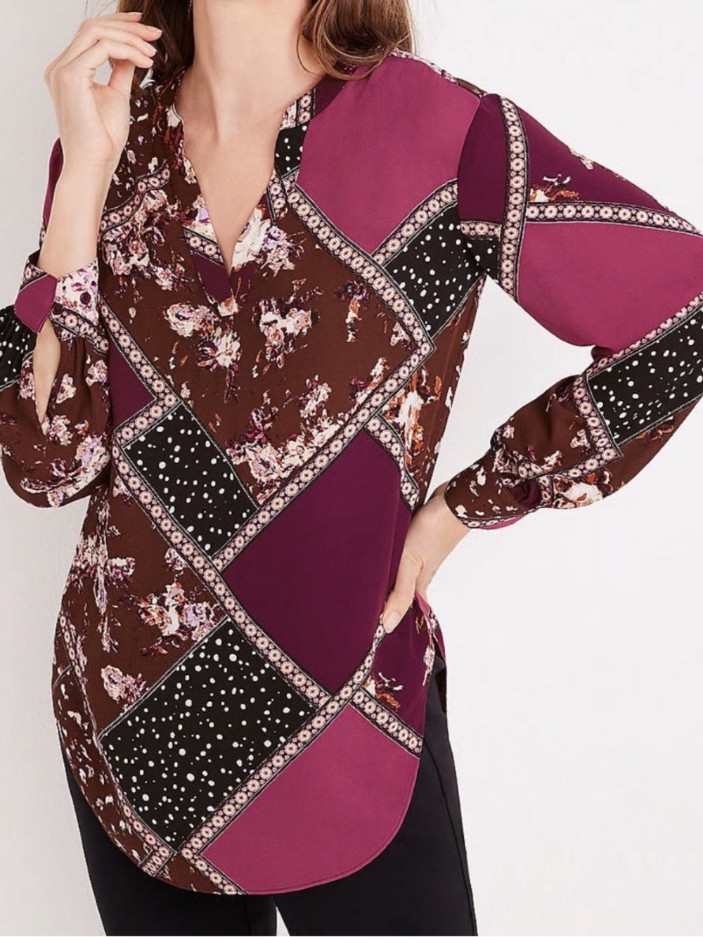 Maurices Atwood Patchwork Tunic Top size Medium